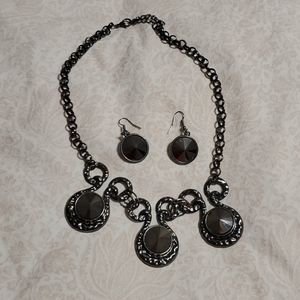 Black premier necklace & earrings